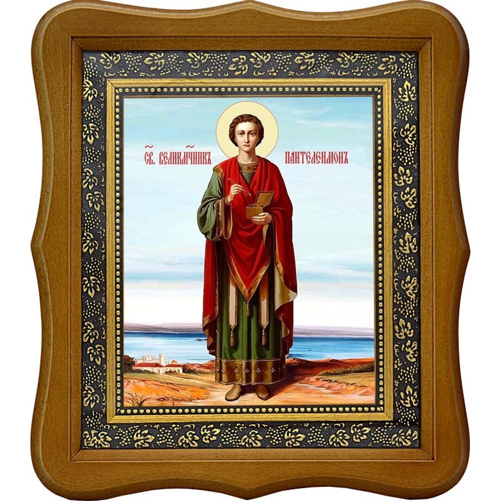 Пантелеимон Целитель в полный рост. Икона на холсте.