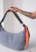 Сумка Aika Bags Долька Макси из барашков мышка с серым