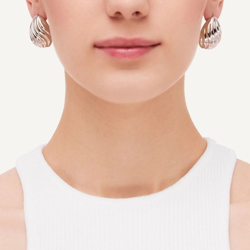 Серьги Волнистый Рельеф – Серебро