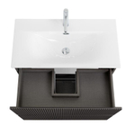 Тумба с раковиной подвесная BelBagno UNO-MINI-800-2C-SO-GSO Темно-Серый матовый, раковина белая BB-8099-3-80