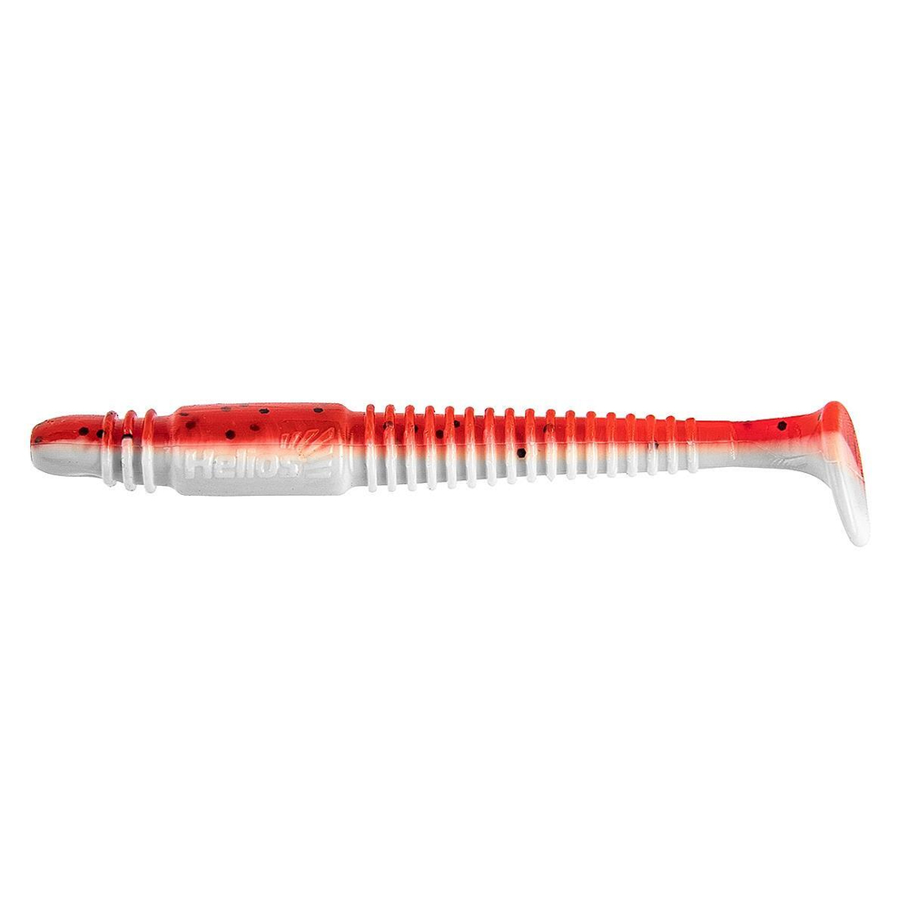 Виброхвост Minoga 3,75"/9.5 см Red & White 5шт. (HS-17-003) Helios