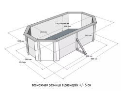 Морозоустойчивый сборный бассейн 500 х 250 см "Баргузин" овальный