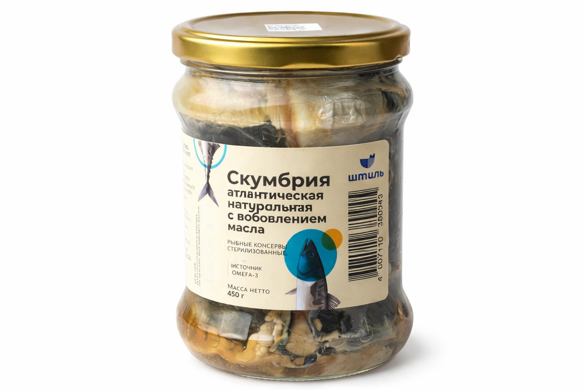 Скумбрия натуральная в масле, 450г