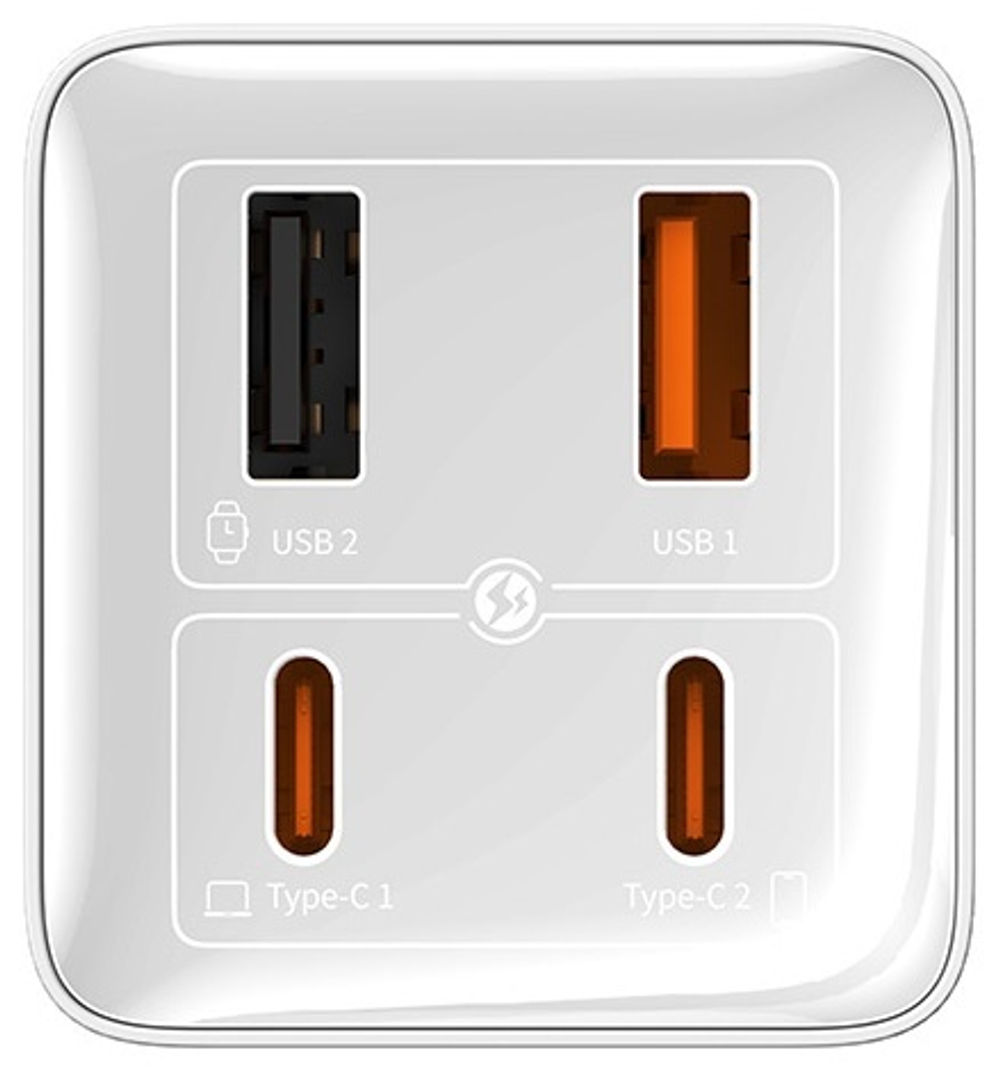 Зарядное устройство Baseus Gan6 Pro USB, USB Type-C белый