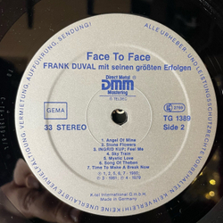 Винтажная виниловая пластинка LP Frank Duval Face To Face (Германия 1982)