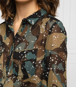 рубашка eirene GUESS - хаки(W0BH25 WDDD0)