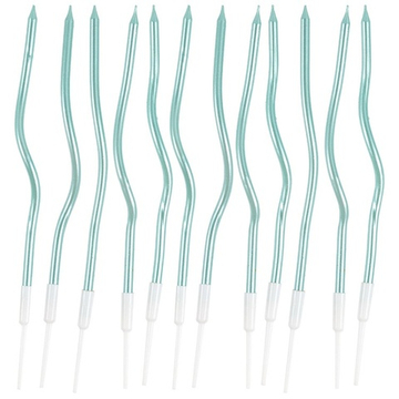 Свечи для торта «Волна» в бирюзовом цвете 13 см, 12 шт