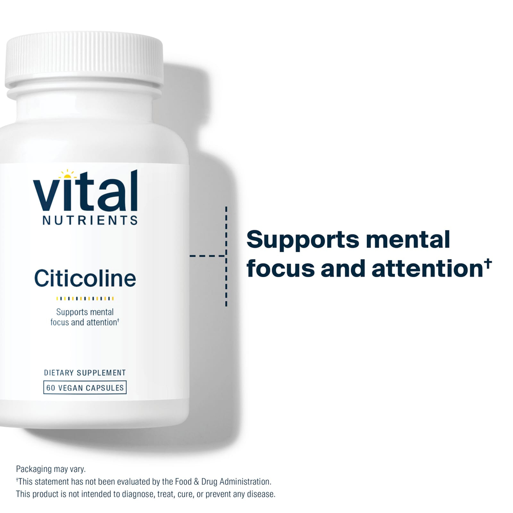 Vital Nutrients, цитиколин, 60 веганских капсул