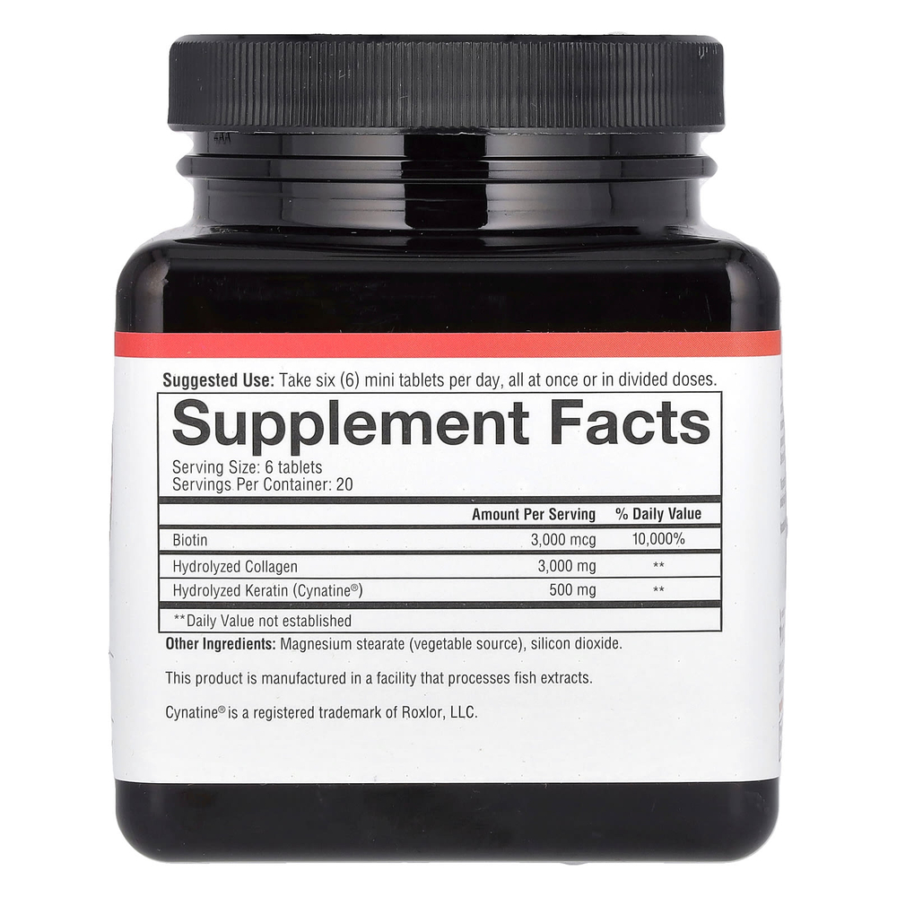 Youtheory, Hair, коллаген и кератин, 120 мини-таблеток