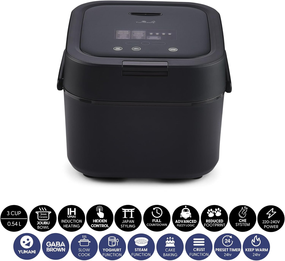 Yum Asia Рисоварка Hotaru Rice Cooker, 3 чашки, 0.54 л ( Slate Grey)