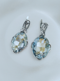 "Северн.сияние" серьги в серебряном покрытии из коллекции "Дефиле" от Jenavi  с английским замком