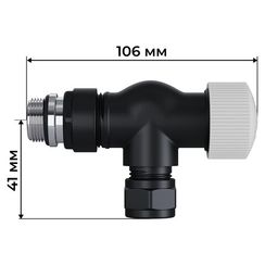 Набор термостатический осевой Royal Thermo Design Pro 15мм М30х1,5 (Черный)