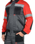 Костюм "Лигор" куртка, брюки т.серый с красным и черным и СОП 50мм