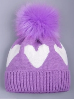 Шапка для девочки зимняя вязаная с помпоном
