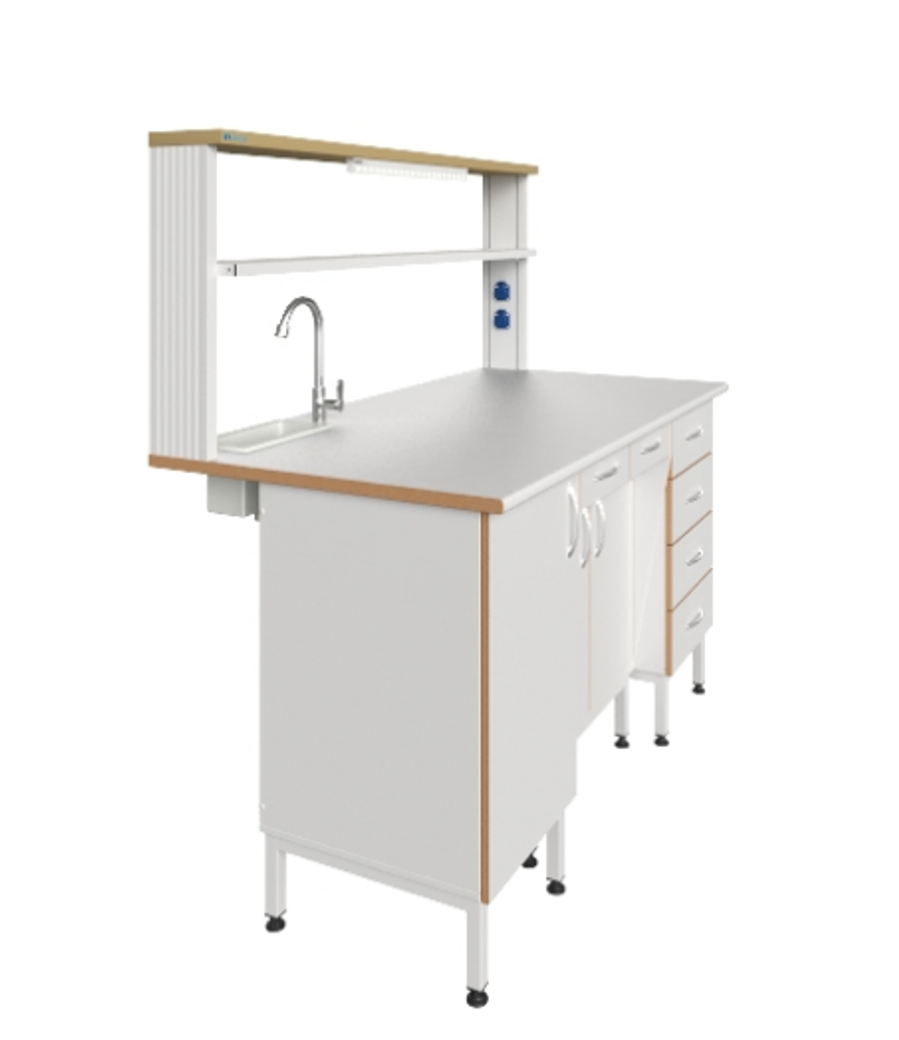 Стол пристенный химический с рабочей поверхностью из ламината