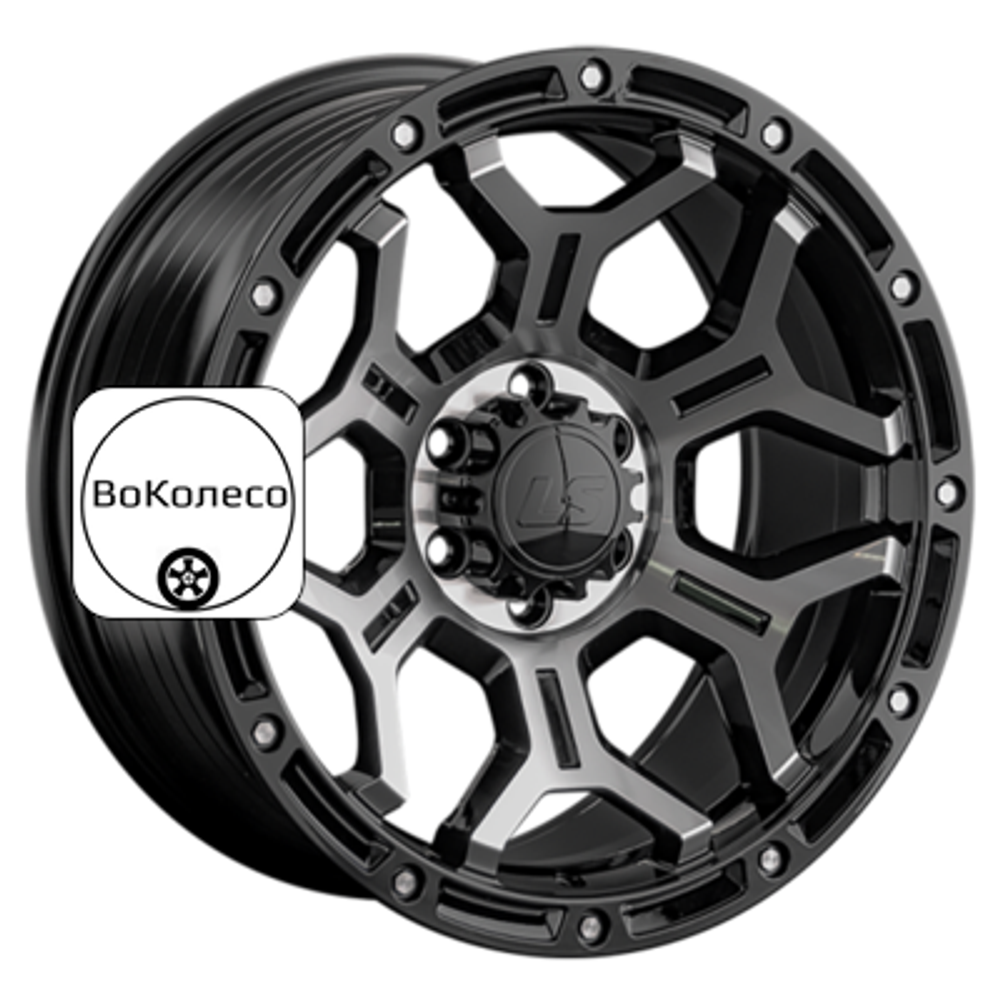 9x18/6x139,7 ET25 D106,1 RC68 BKF (конус, Колпак+лого) LS FlowForming