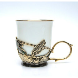 Кофейная чашка "Стрекозы" в шкатулке бумвинил