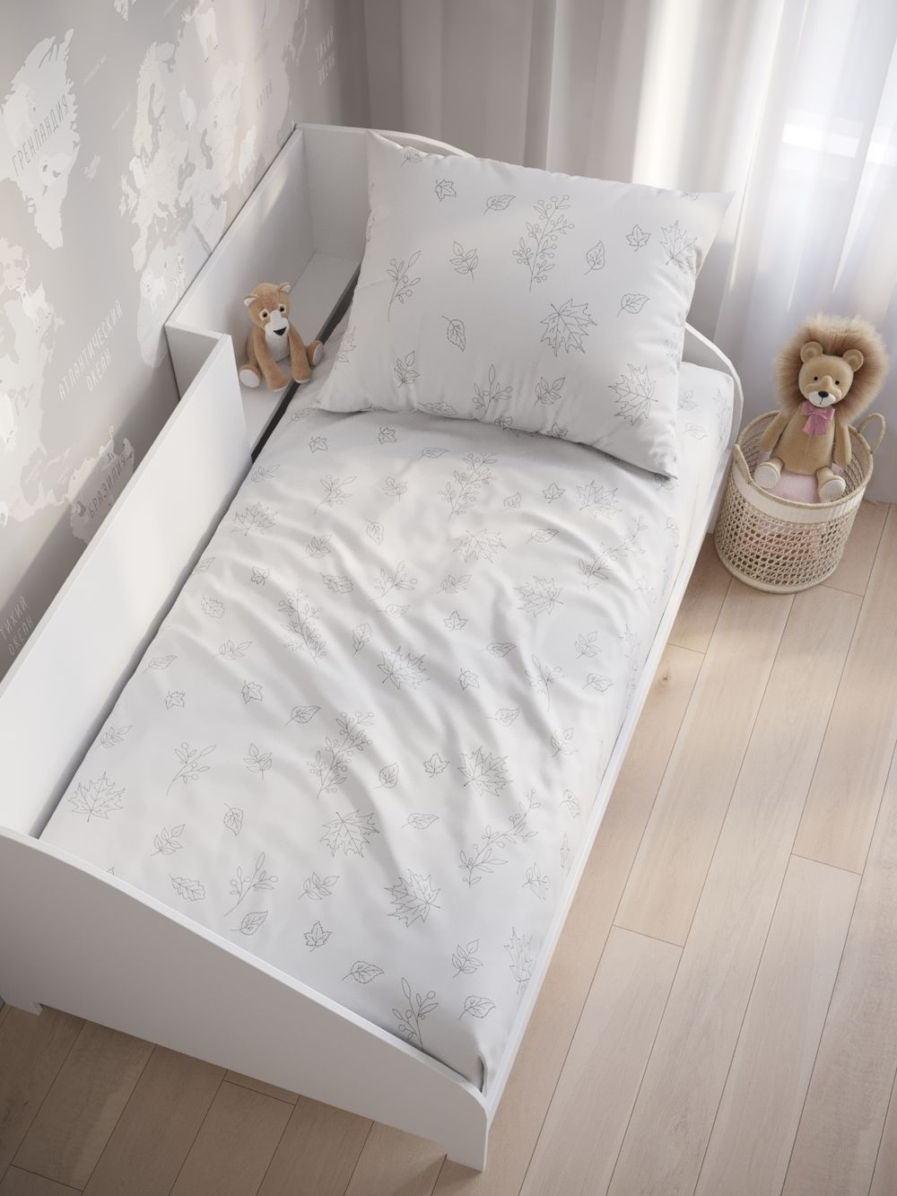 Наволочка комплект 2шт бязь Сказка "Зверята (комп)" 40х40 см на молнии