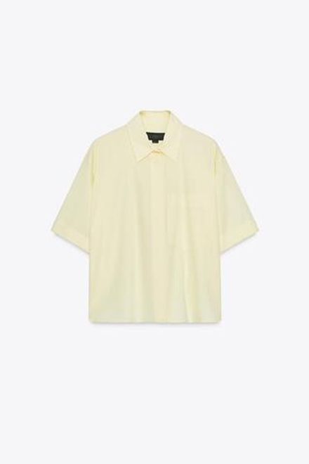 ZARA РУБАШКА ИЗ ПОПЛИНА С КАРМАНОМ, ЖЕЛТЫЙ