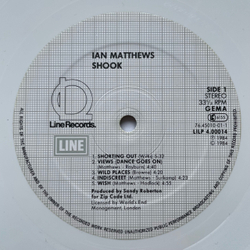 Винтажная виниловая пластинка LP Ian Matthews Shook (Германия 1985) (Белый Винил)