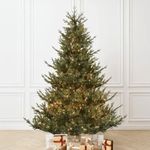 Елка с гирляндой встроенной «Eiffel» Эйфель (Литая хвоя) 270 см / 2,7 м