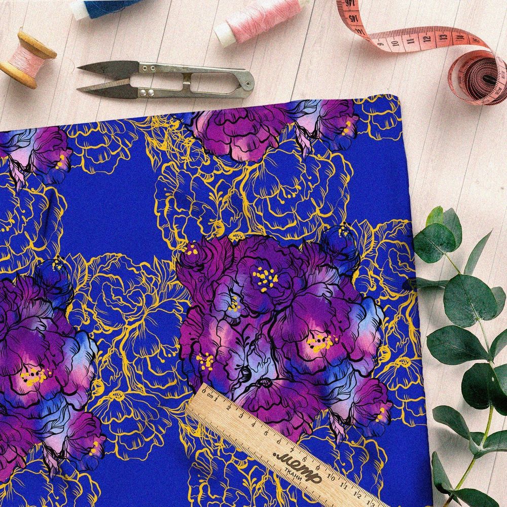 Ткань барби пёстрые краски цветов