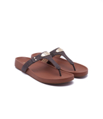 Кожаные вьетнамки PLATE Michael Kors - коричневый(40T2MKFA1B)