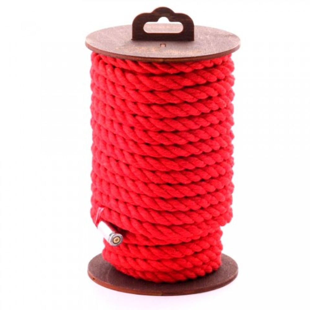 Хлопковая веревка для шибари, на катушке, красная, 20 м