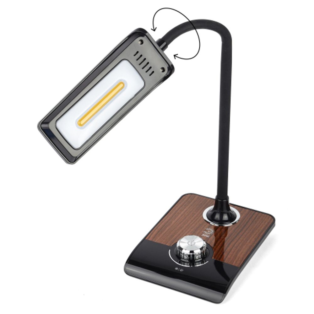Настольный светильник ЭРА NLED-473-10W-BK светодиодный черный с деревом | Светодиодные настольные лампы
