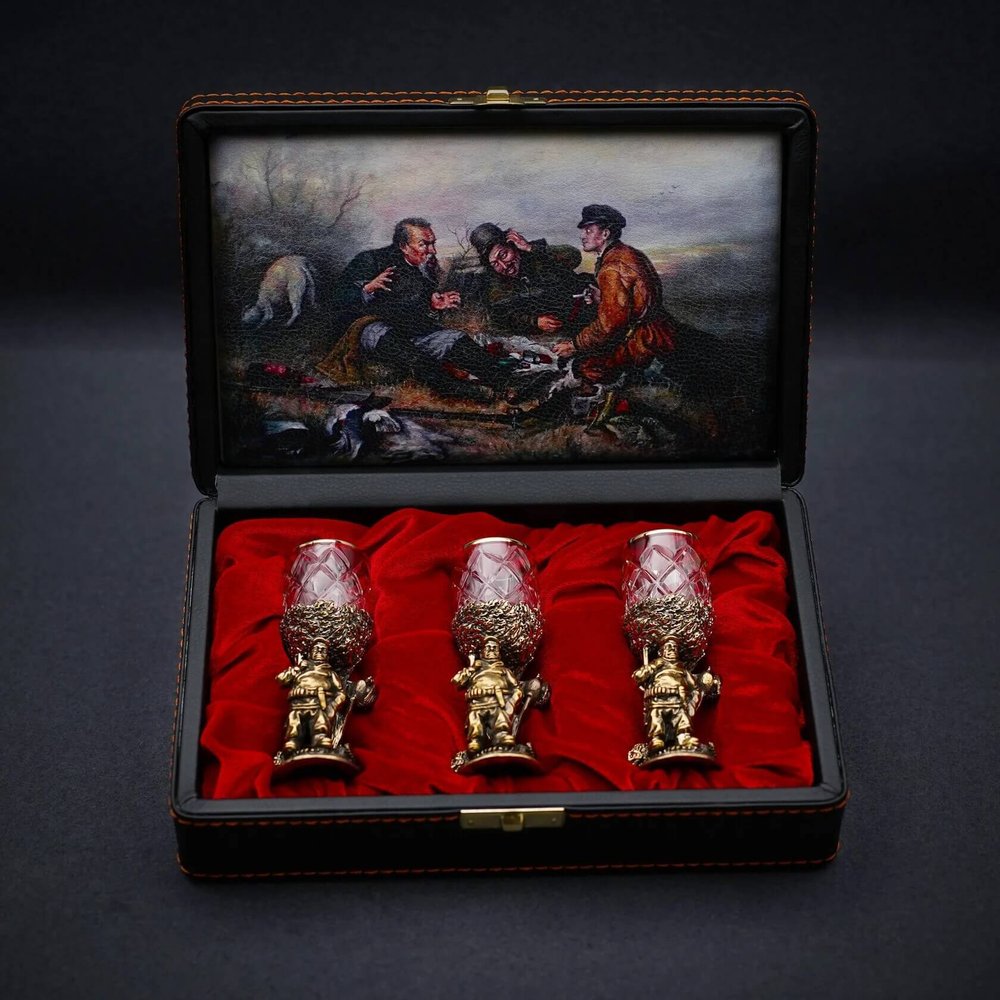 Подарочный набор стопок "Охотник" 3 шт.