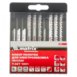 Набор полотен для электролобзика универсальный Matrix 10 шт, T-SET1001