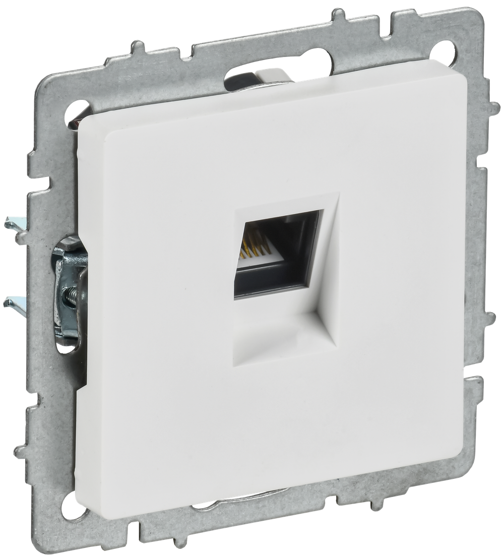 BRITE Розетка компьютерная RJ45 кат.6 РК11-БрАБ арктический белый IEK