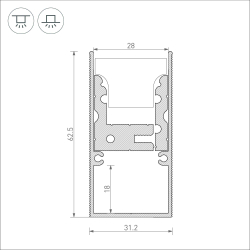 Профиль-держатель ARH-FLOOR27-H28-2000 (Arlight, Алюминий) 039471