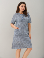 Туника Т-012/клеточкасиний-голубая