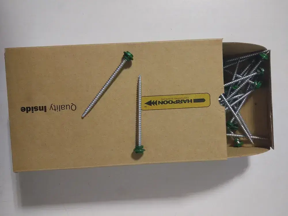 Саморезы кровельные 4,8x80 мм 250 шт. RAL 6002 оцинкованные