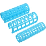 Бигуди пластмассовые с зажимом 12шт, цвет микс, d=20мм (голубой)