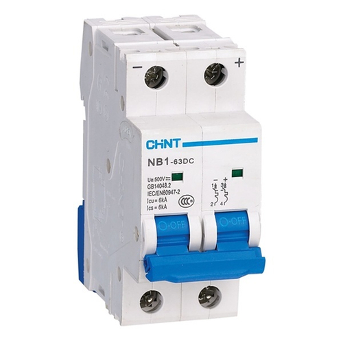 Автоматический выключатель постоянного тока NB1-63DC 2P С63А DC500В 6kA Chint (автомат электрический) 182726
