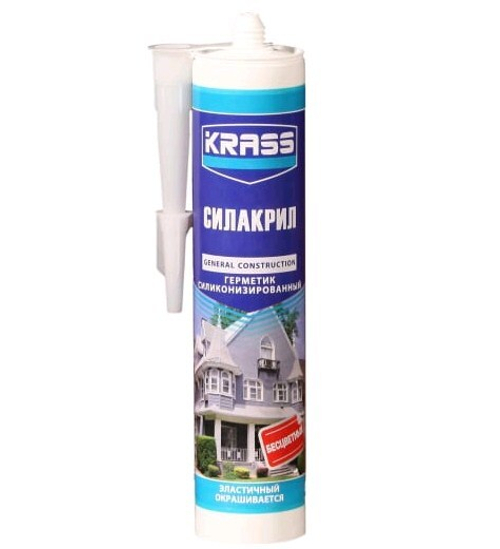 Герметик силиконизированный KRASS бесцвет. 300мл  НЕМОРОЗОСТОЙКИЙ от + 5 С !!!