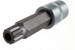 Головка-бита SPLINE 12-лучевая M16 1/2" (L-100мм) с отверстием ROCKFORCE RF-34810016T