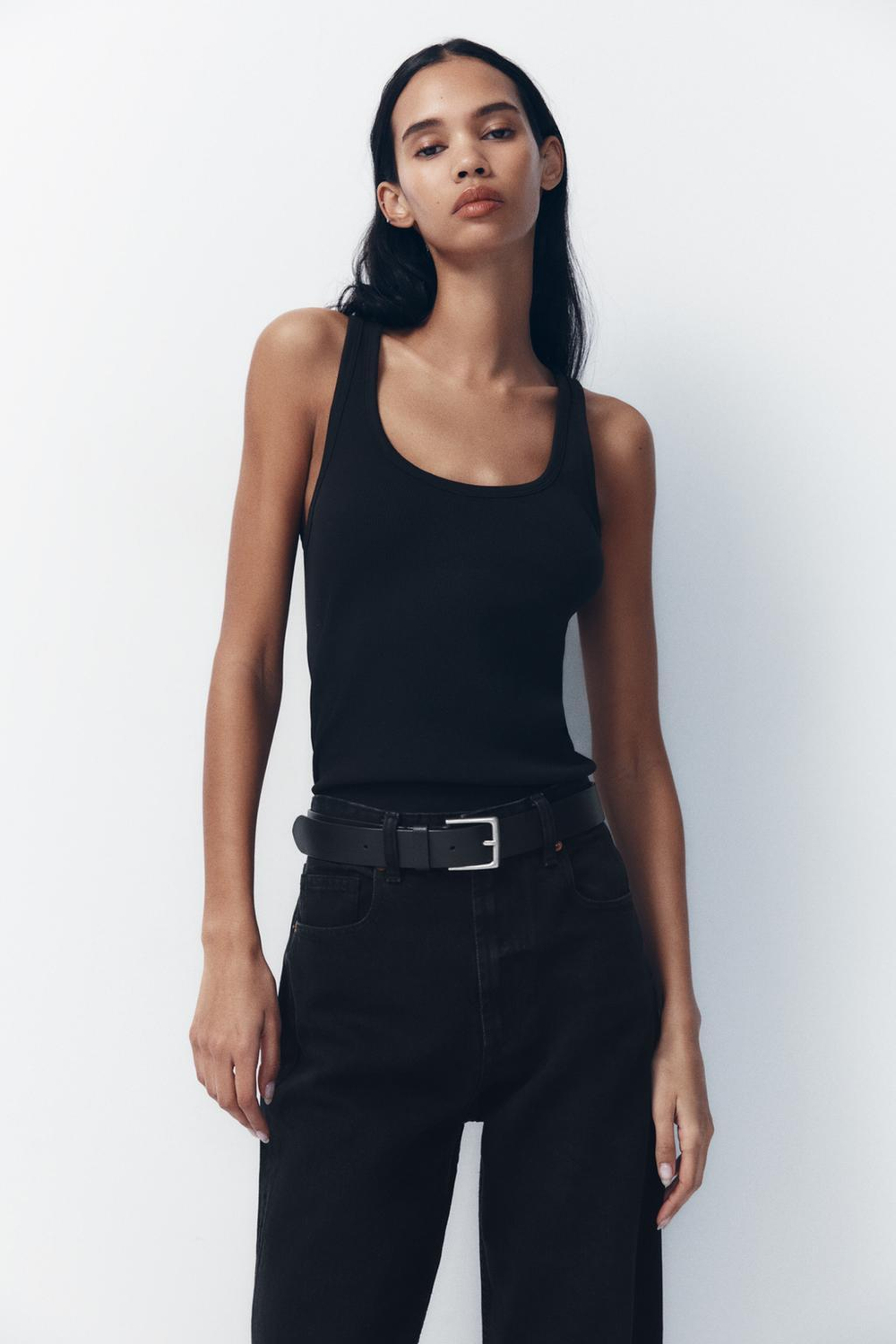 Джинсы с высокой посадкой trf wide leg