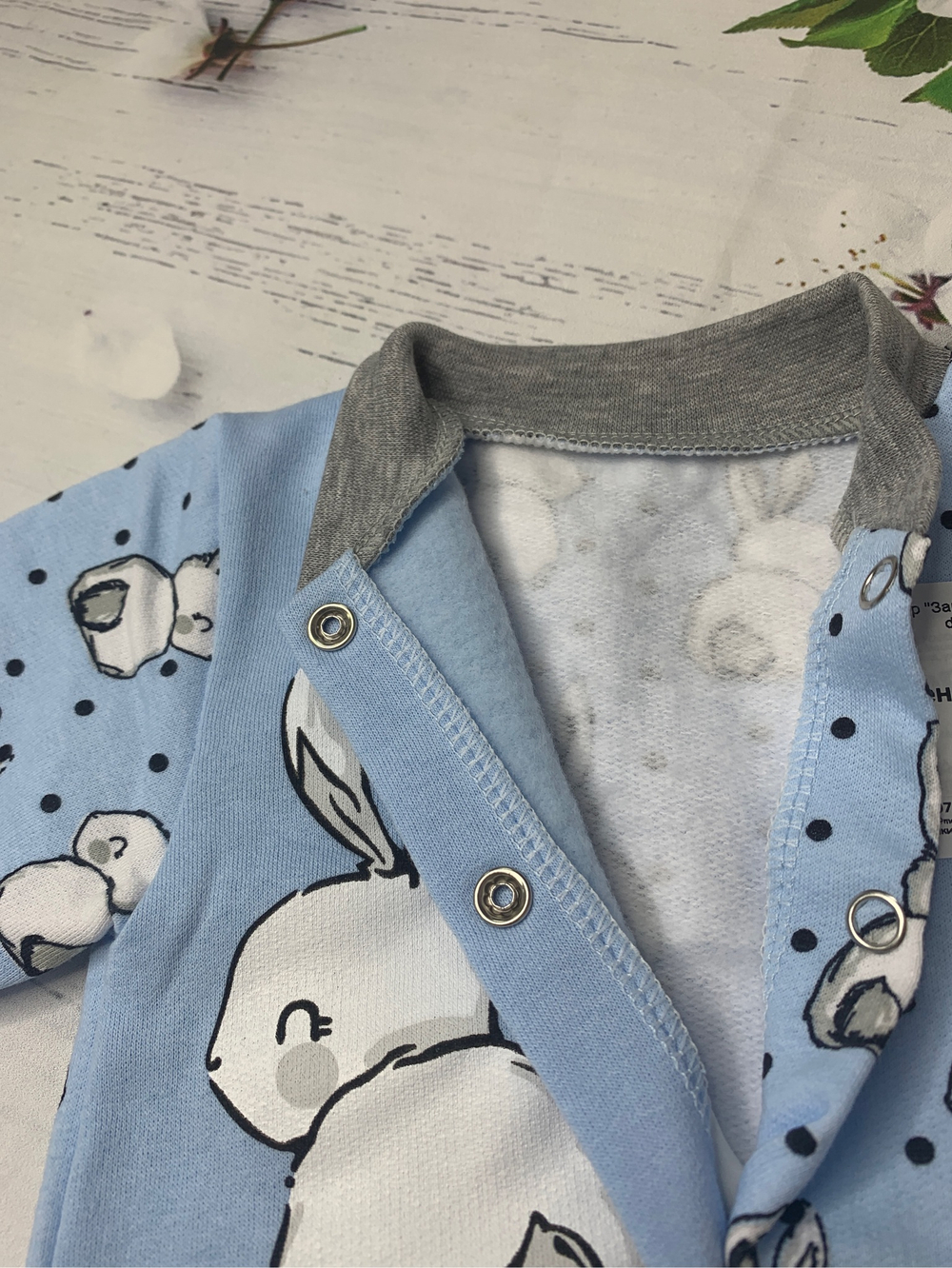 Боди д/р "Зайка в травке" (Карапуззики) футер (Размер: 80)