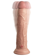 Телесный вибратор-реалистик на присоске 9’’ Vibrating Silicone Dual Density Cock - 24,8 см. (Цвет: телесный)