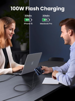 Кабель USB C - USB C, 480Mbps, 5A, QC4.0/PD3.0, 100W, 2m, UGREEN 45064