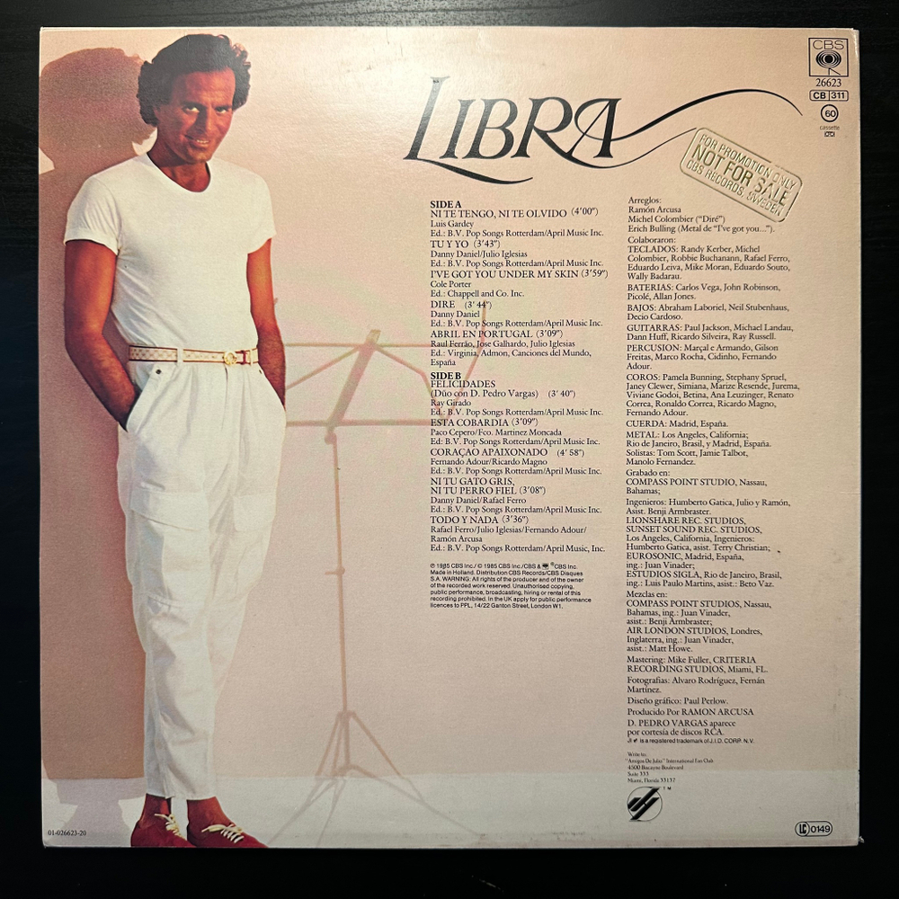 Julio Iglesias - Libra (Голландия 1985г.)