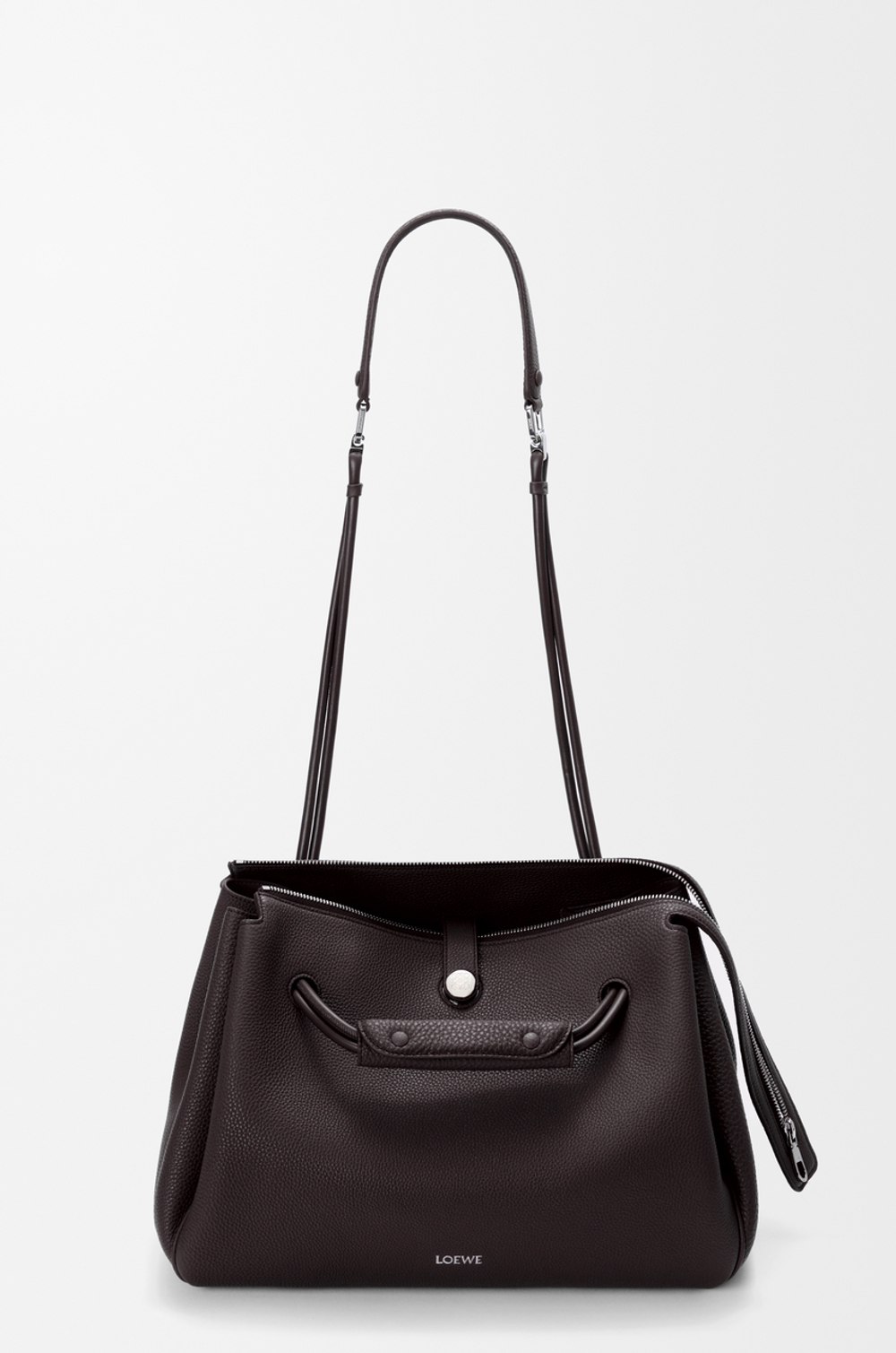 Loewe Большая сумка Madrid из мягкой зернистой телячьей кожи, темно-коричневый