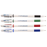 Набор гелевых ручек Alingar, 4 цвета, 0,55мм, резиновый грип, белый, круглый пластиковый корпус, ПВХ чехол, европодвес