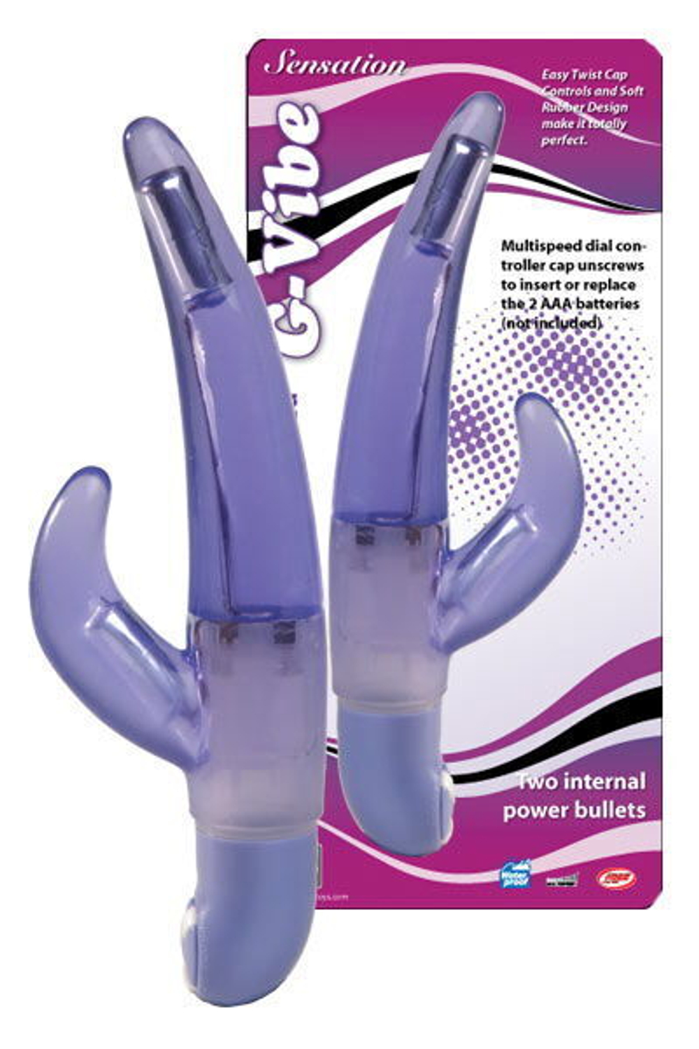 Фиолетовый вибратор для G-стимуляции GOOD VIBES G-VIBE - 16 см