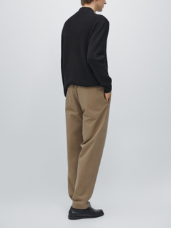 Massimo Dutti Брюки-джоггеры из смесовой хлопковой ткани, охра