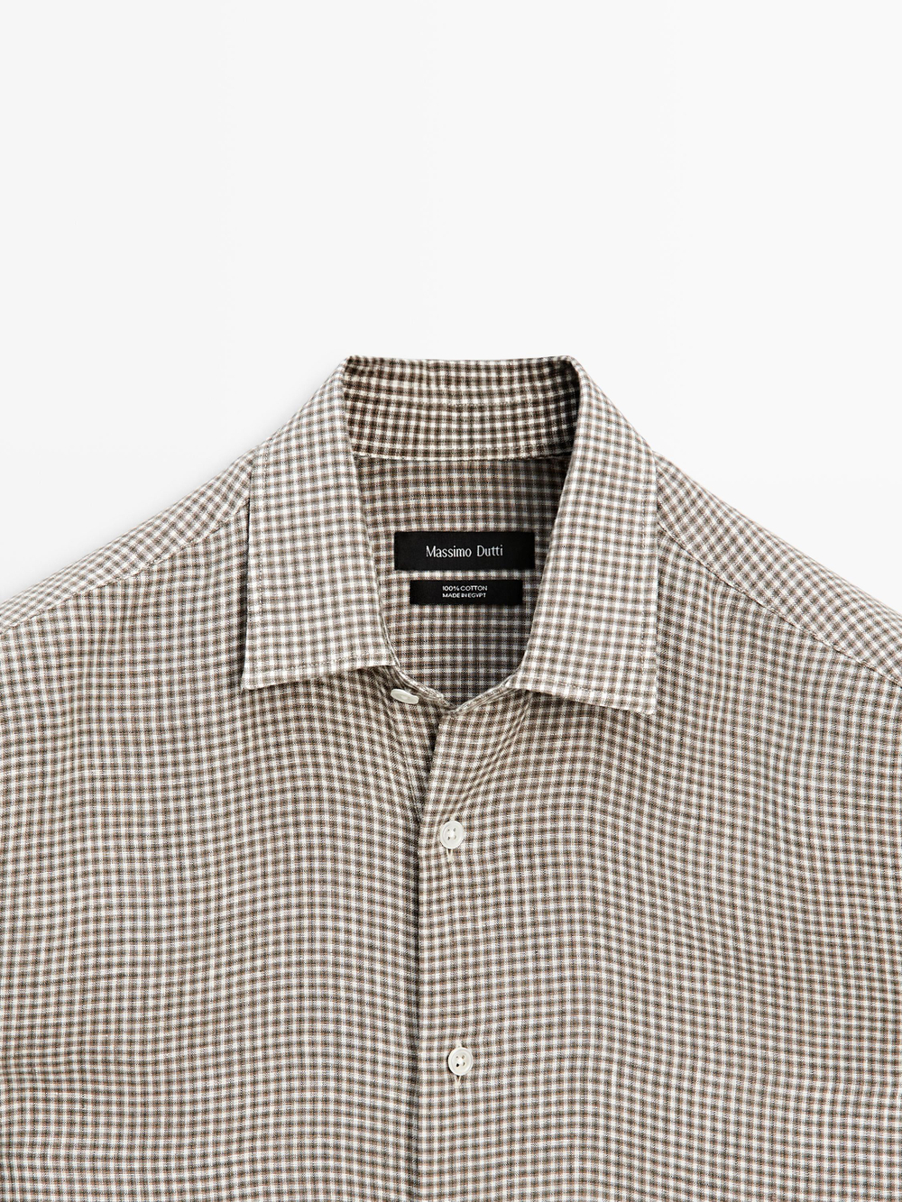 Massimo Dutti Рубашка в клетку из 100% льна, коричневый