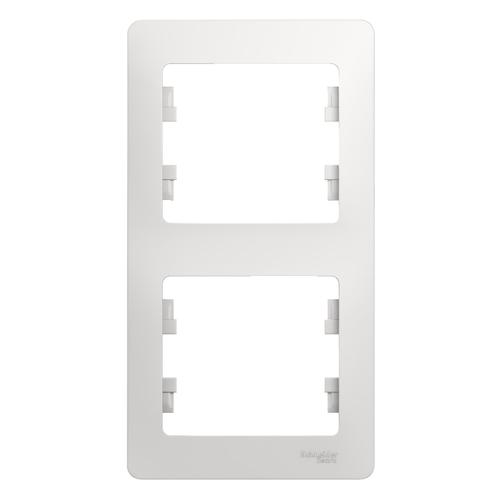 Schneider Electric Glossa Белый Рамка 2-местная вертикальная IP20 скрытая установка GSL000106